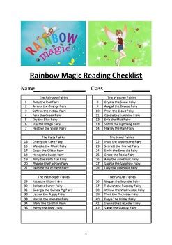 Rainbow magic book checklist